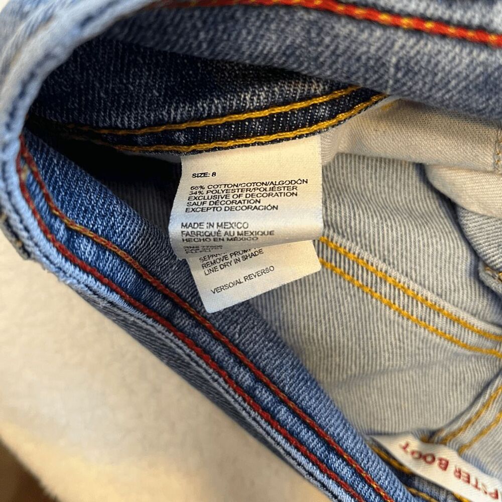 Tommy Hilfiger Jeans Womens Size 8 Blue Hipster Boot Bootcut Denim Triple Snap - Picture 7 of 14